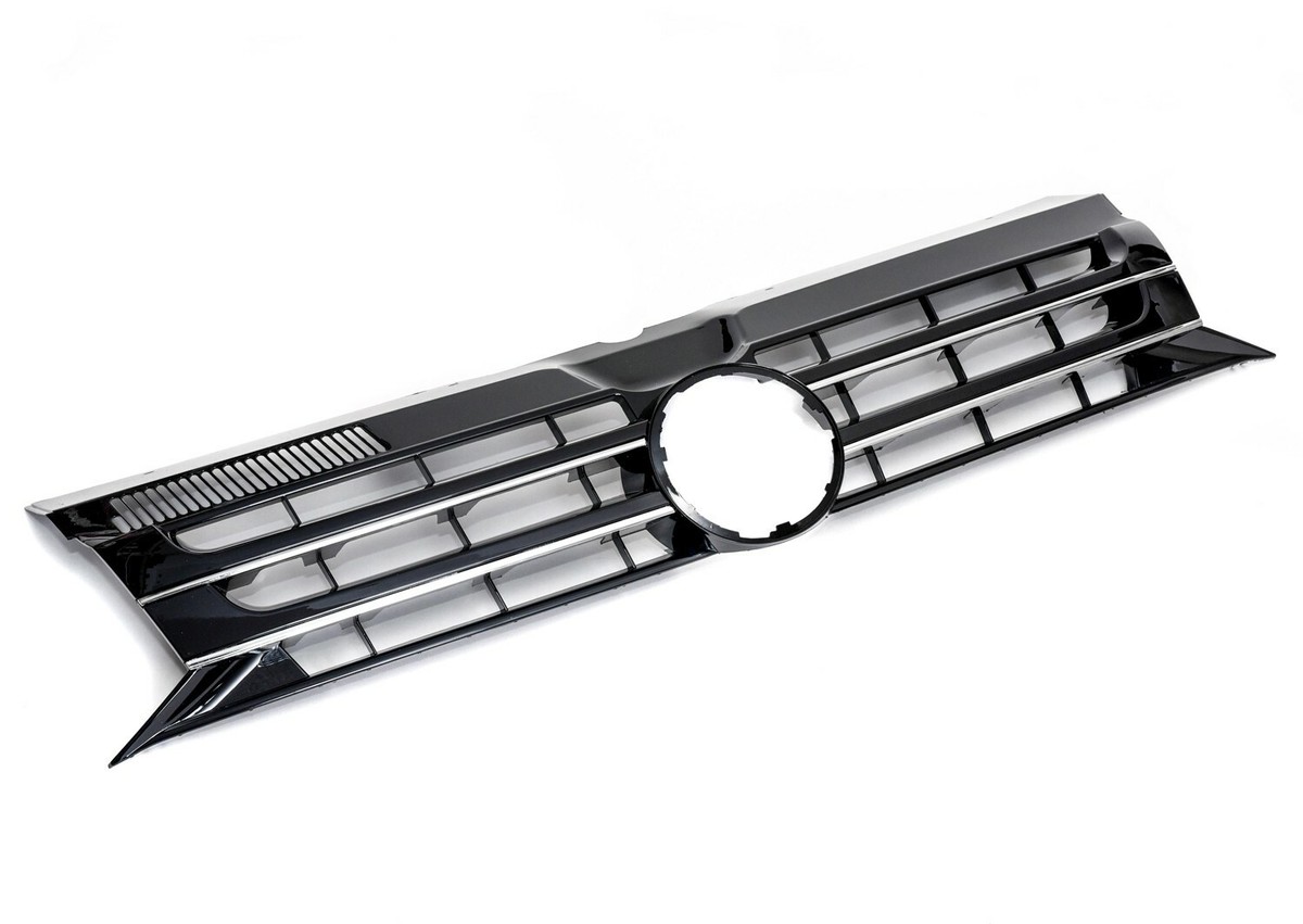 Für VW T5 Facelift 09- Kühlergrill Sportgrill Gitter Front Grill Emblem Schwarz