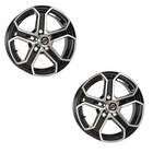 2-Pack 15x5 Trailer Wheel 5 lug Black Machined 5 Spoke Aluminum Trailer Rim