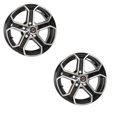 2-pack 15x5 Trailer Wheel 5 Lug Black Machined 5 Spoke Aluminum Trailer Rim