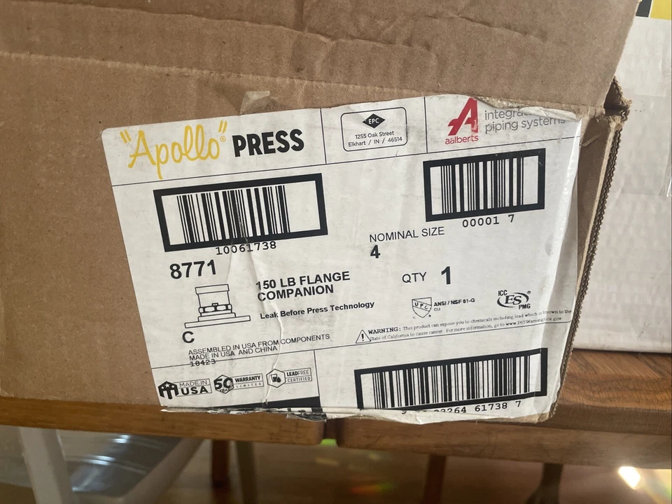 EPC APOLLO XPRESS 8771 4" TAMAÑO NOMINAL, COMPAÑERO DE BRIDA 150 LB, RECUBIERTO DE POLVO NEGRO Foto 2 de 2