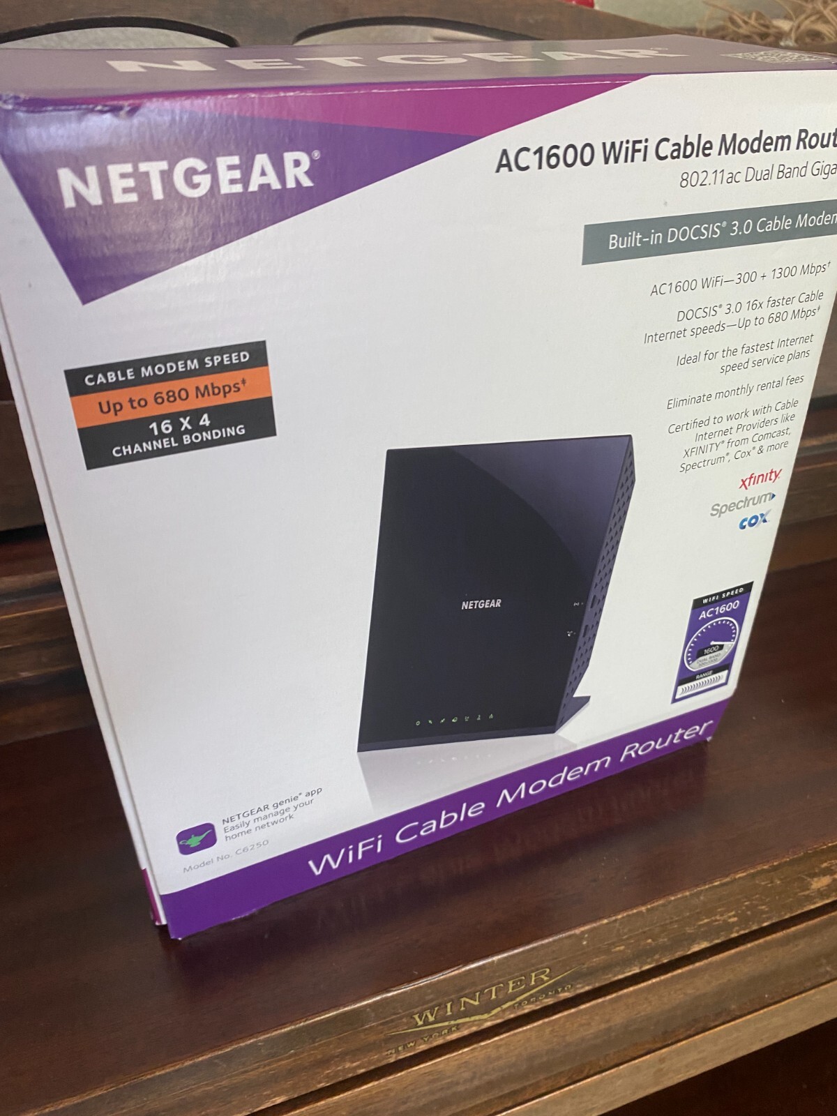 NETGEAR AC1600 Wifi Cable Modem Router C6250 - Black (C6250-100NAS ...