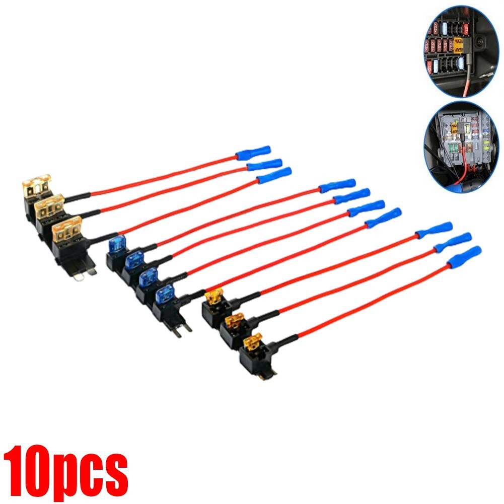 10 PCS 12V Automotive/Circuit Fuse Adapter/With Connector And Blade ...