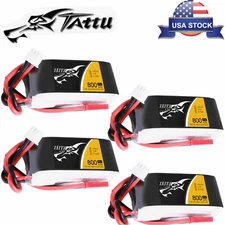4X Tattu 7.4V 800mAh 45C 2S Lipo Battery JST Plug For Torrent 110 FPV Quad Drone