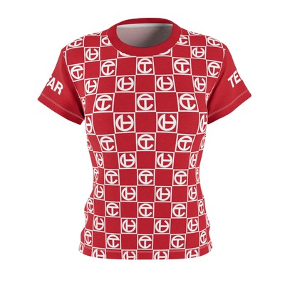 Red  T E L F A R  Women's Cut Tee Shirt Jersey T-shirt
