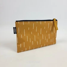 Ikea SKÖRDA Travel Accessory Bag Yellow Make Up Hairclips Chargers 7.75"x4.75" 