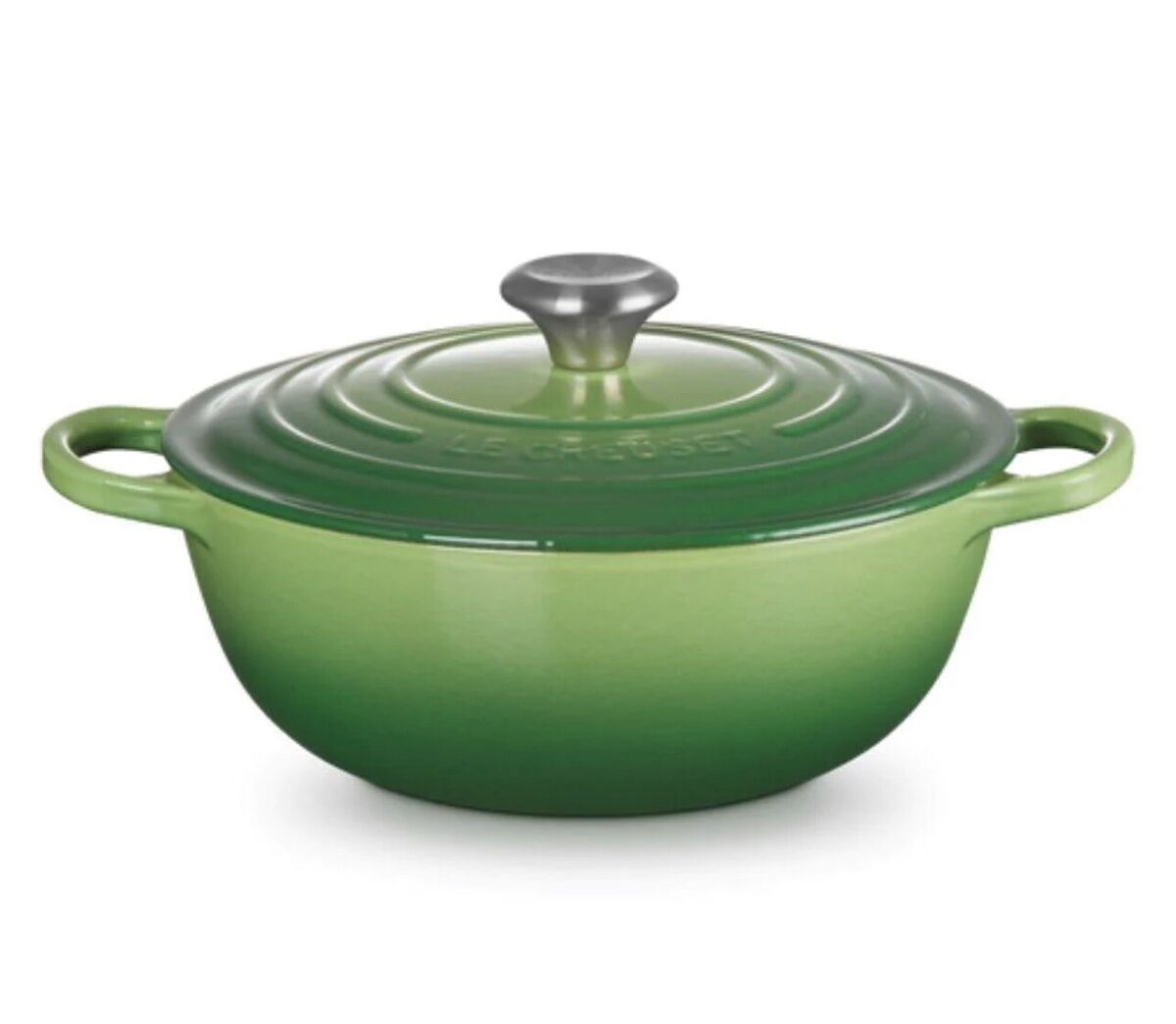 NIB BEAUTIFUL LE CREUSET BAMBOO GREEN SIGNATURE CAST IRON NIB BEAUTIFUL LE CREUSET BAMBOO GREEN SIGNATURE CAST IRON