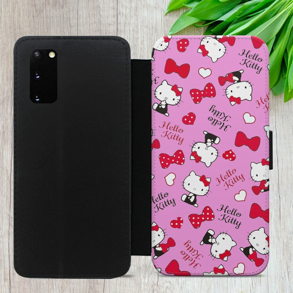 HELLO KITTY FLIP CASE FOR IPHONE SAMSUNG GOOGLE PATTERN GIFT WALLET PHONE COVER - Image 3 of 4