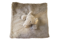 Plush Gray Elephant Baby Lovey Security Blanket Lamb Rattle Very Soft Cute