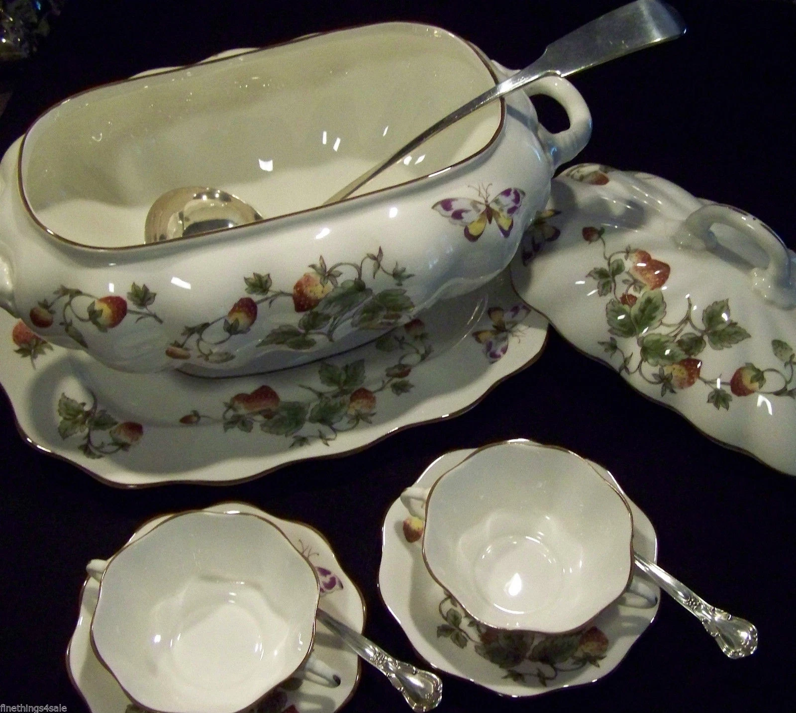Extra Lg ENGLISH SHEFFIELD SILVER SOUP SERVING LADLE - view our FineThings4sale