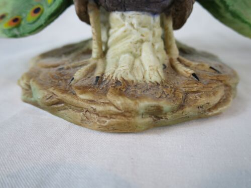 Vtg Lot of 2 Blue Peacocks 1983 Lefton Ceramic 5 in 2000 Schleich Plastic 3 in - Picture 10 of 22