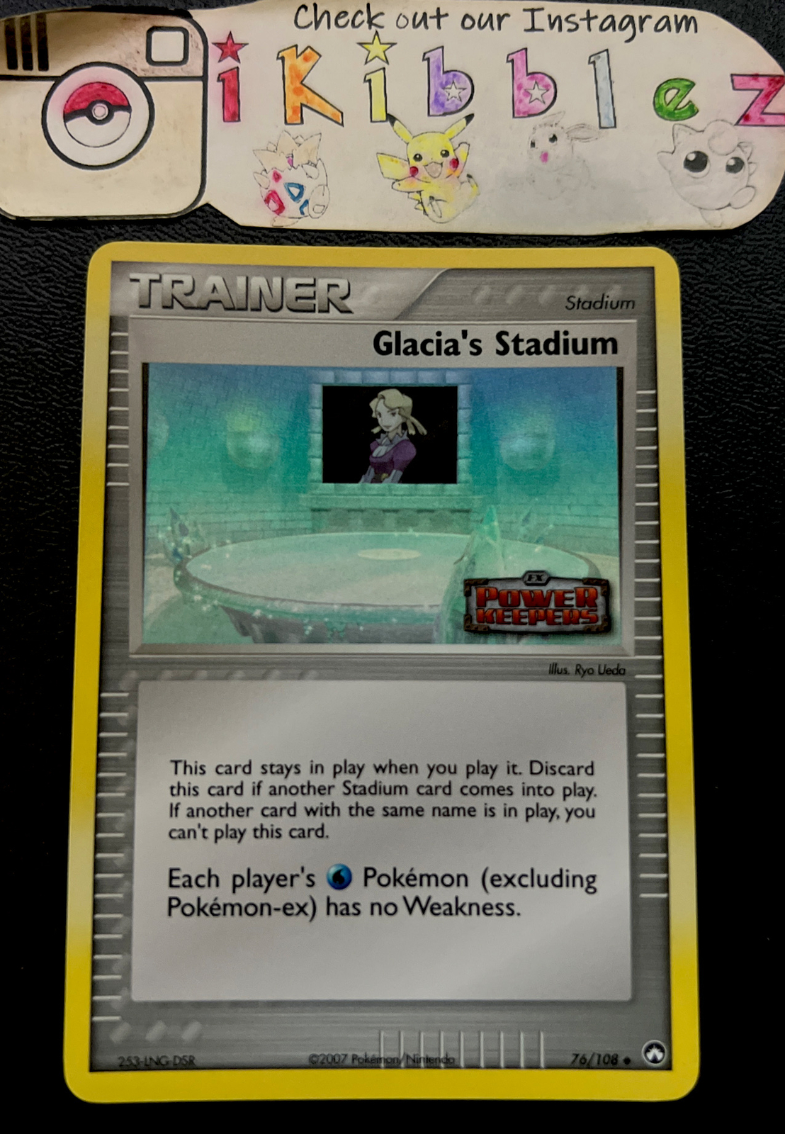 Glacia's Stadium 76/108 NM Holo Foil EX Power Keepers Stamped Pokemon Card!