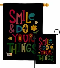 Smile Do Your Things Garden Flag Sweet Life Inspirational Yard House Banner