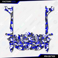 Gray & Blue Savage Camo Racing Graphics Kit fits Yamaha Rhino 450 660 700 04-Up