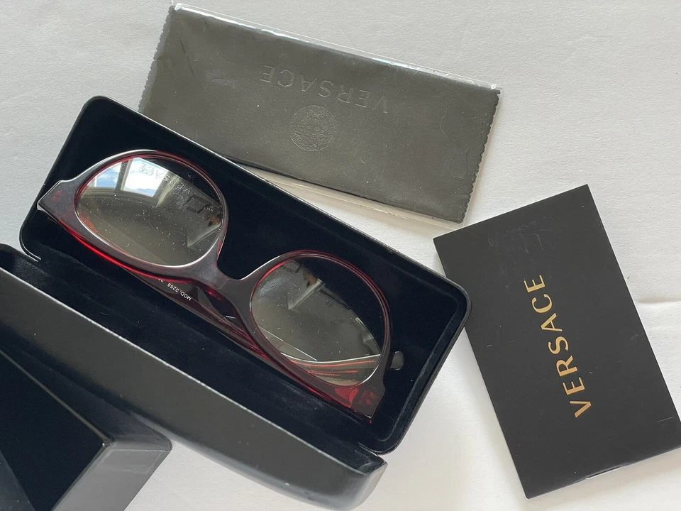 VERSACE VE3268 388 Transparente Rojo Redondo Mujer 51 mm Anteojos Nuevo Sin Etiquetas Estuche Foto 3 de 4