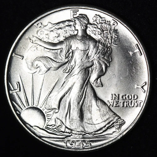 BU 1945 Walking Liberty SILVER Half Dollar UNCIRCULATED UNC MS