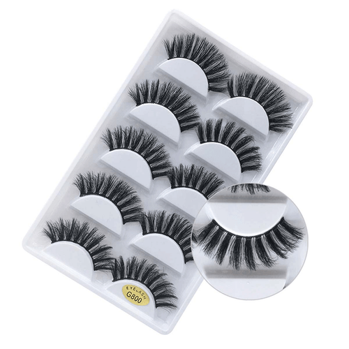 5 Pairs 3D Natural Thick False Fake Eyelashes Eye Lashes Mink Makeup Extension - Picture 5 of 19