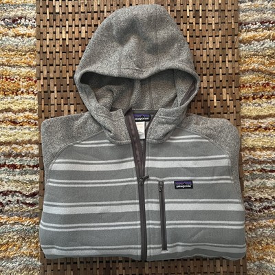 Fleece Hoodie Striped Mens Size L Large 