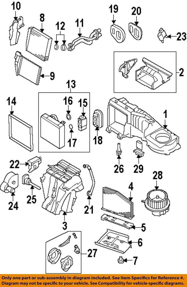 Núcleo de evaporador de aire acondicionado usado se adapta a: Volkswagen Jetta 2012 exc. City Grado A Foto 3 de 4