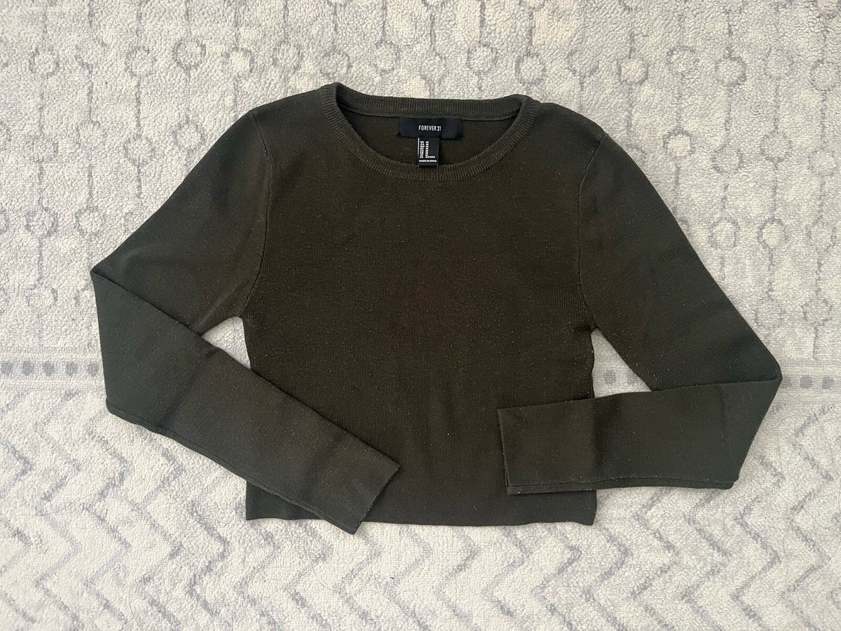 Long Sleeve Forever 21 Cropped Sweater Womens FOREVER 21 Cropped