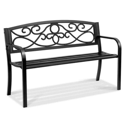 Outdoor Bench, 50 in. Metal Garden Bench for Outdoors, 550 lbs Load Capacity Ben