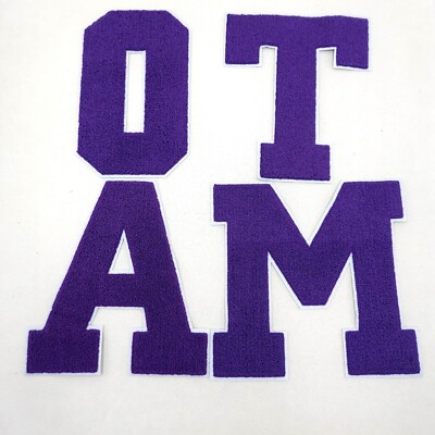 Large 8 Inch Chenille Letters with White Background: Pick Your Letter / Color