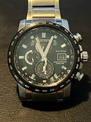 Citizen Men's Eco-Drive World Time A-T Chronograph Sapphire Watch AT9071-58E