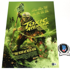 MACON BLAIR SIGNED 'THE TOXIC AVENGER' 12x18 MOVIE POSTER BECKETT COA DIRECTOR