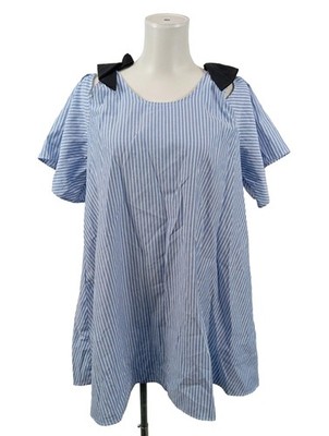ZARA BASIC Sommerkleid Damen Kleid Gr. DE 36 blau-weiß Casual-Look