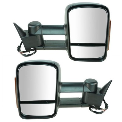 Trail Ridge Tow Mirror Power Heated Signal Black Pair for Chevy GMC Pickup Truck