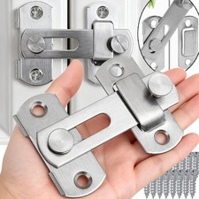 Door Latched 304 Stainless Steel Security Locks Sturdy Easy Install Door Silver