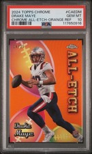 2024 TOPPS CHROME ALL-ETCH ORANGE REFRACTOR DRAKE MAYE ROOKIE RC 4/25 PSA 10