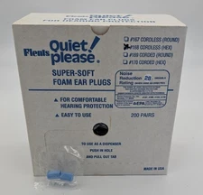 Flents Foam Ear Plugs 200 Pair Sleeping Snoring Loud Noise Traveling Work - USA
