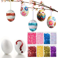 20 Ostereier Aus Styropor AufhäNgen Diy Pailletten-Eier, Ostern Basteln Set FüR