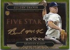 2020 Topps Five Star Golden Graphs Brendan McKay RC Auto /15 Rays GG-BMC