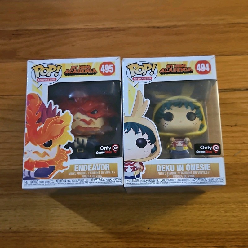 Funko Pop! Vinyl My Hero Academia Endeavor 495 & Deku 494 GameStop Exclusive