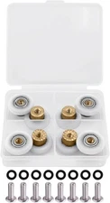 8pcs Shower Door Rollers Replacement - 19mm Brass RV Wheels and Silver, White 