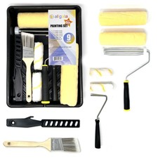 Paint Roller Kit 9 Pack Lint Free Paint Roller With Roller Frames Covers Brush M