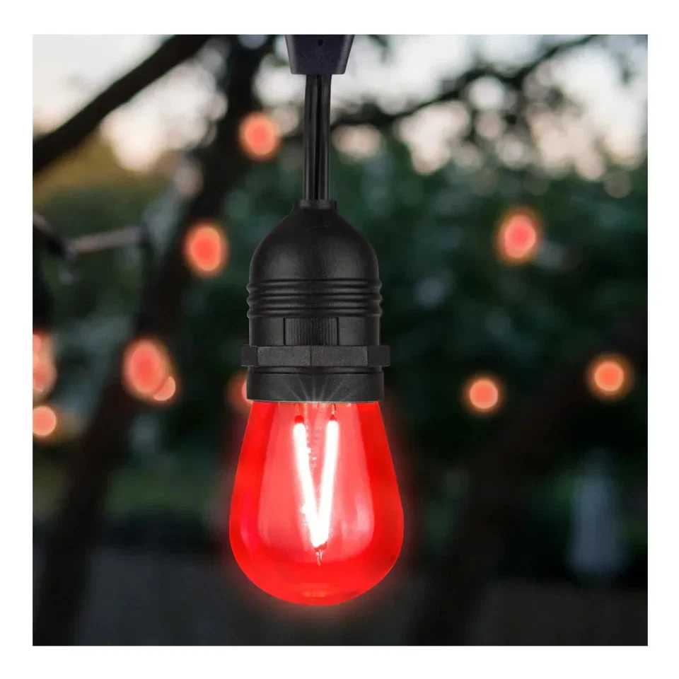 Satco S8022 - 1 Watt LED S14 Outdoor Holiday Red String Light Bulbs (4 Pack) - Image 2 of 4