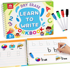 Coogam Learn to Write Workbook, Numbers Letters Practicing Book, ABC Alphabet Si