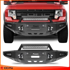 CCIYU Front Bumper w/ D-ring & Winch Plate For 2010-2014 Ford F-150 SVT Raptor