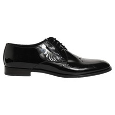 DOLCE & GABBANA Shoes Dress Black Leather Lace Up Derby Men EU45 / US12 680usd