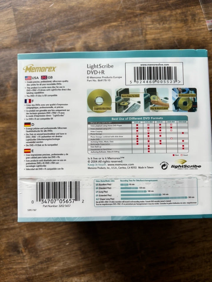 Memorex DVD+R Light Scribe 8x 4.7GB 120Min New Sealed 2 x 10 PK Pack - Image 4 of 4