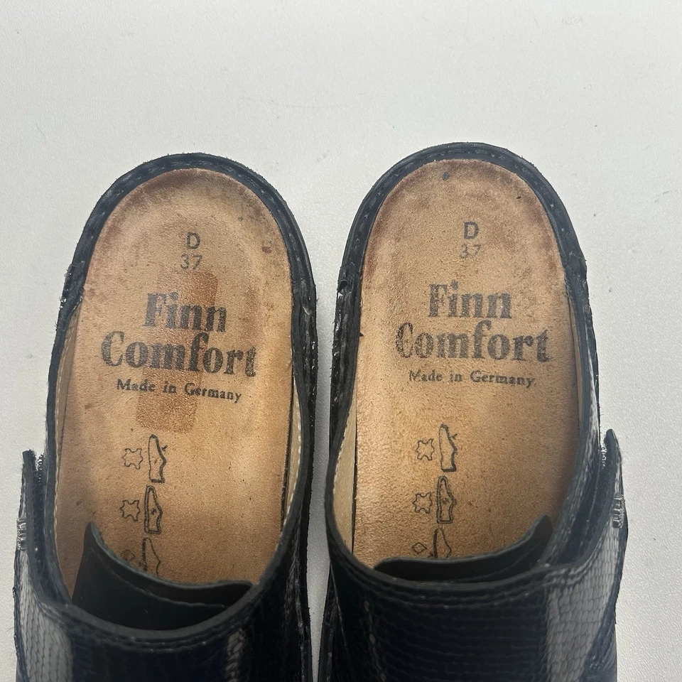 FINN COMFORT Aussie Negro Cuero Zuecos Mules Mocasines Zapatos Mujer EU 37 Foto 4 de 4