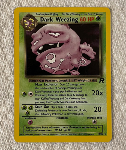 Pokémon TCG Team Rocket (TR) Dark Weezing 14/82 Unlimited Holofoil NM