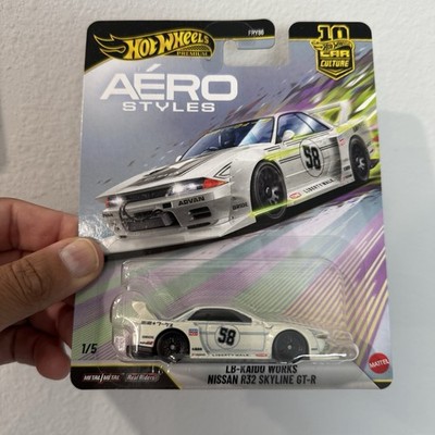 Hot Wheels Premium Aero Styles LB-Kaido Works Nissan R32 Skyline GT-R White 1/5