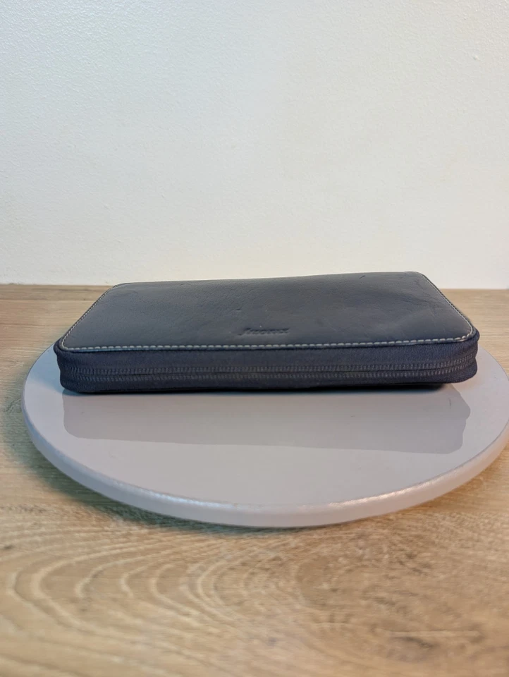 Filofax Malden Zip Personal Compact Organiser Binder Wallet Planner Navy Blue - Image 3 of 4