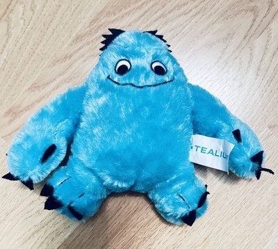 Tealium Mascot Teal Blue Monster Beast RARE Pluschtier mit Filzkrallen
