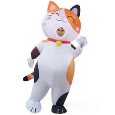 Adult Inflatable Costume, Full Body Calico Blow-up Costumes, Cat Funny Deluxe...