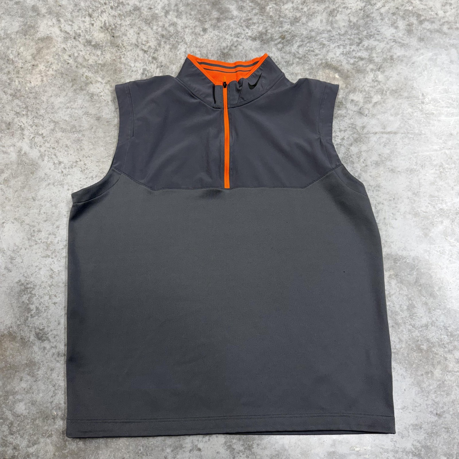 Nike Golf Vest Mens XL Gray Windbreaker 1/4 Zip Dri-FIT Tour Performance