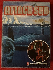 Avalon Hill Attack Sub, punched, complete, and organized
